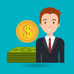 man dollar money icon vector illustration graphic