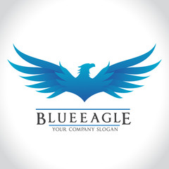 Fototapeta premium Eagle logo, blue eagle logo template.