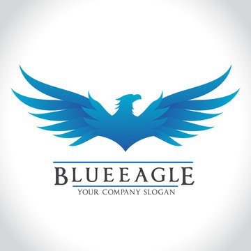 Eagle logo, blue eagle logo template.