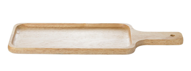 wooden plate isolated on white background