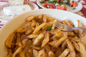 French fries. Greek cuisine