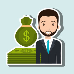 man dollar money icon vector illustration graphic