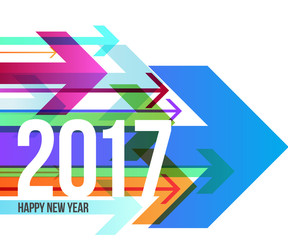 2017 Happy New year vector illustration background design. Arrows celebration design.