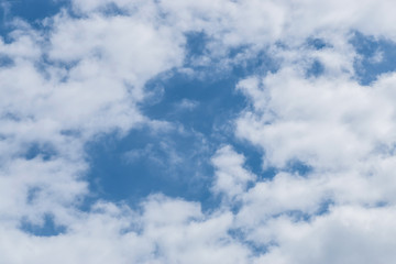 White clouds in blue sky.