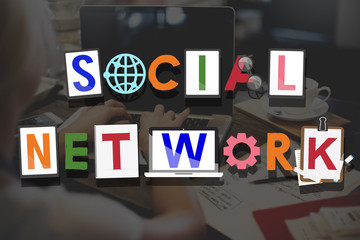 Social Network Social Medai Technology Connected Concept