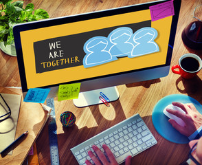 We Are Together Teamwork Illustration Concept