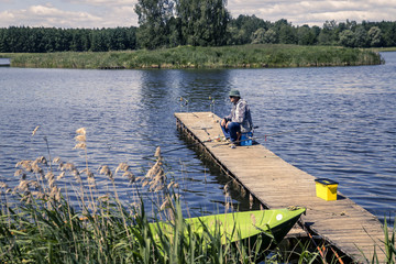 Obraz premium fisherman in action