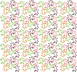 Endless pattern with colorful crocodiles. Childish vector illustration.