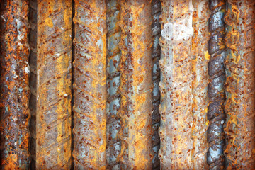 Steel bars close- up background. Reinforcing bar background.