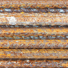 Steel bars close- up background. Reinforcing bar background.