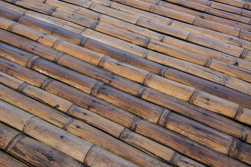 Full frame of traditional bamboo flooring. The classical bamboo flooring is in Thailand.