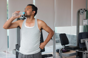 Naklejka premium exercises in fitness sport club 