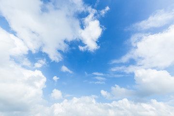 Naklejka na ściany i meble Beautiful blue sky and white clouds nature background