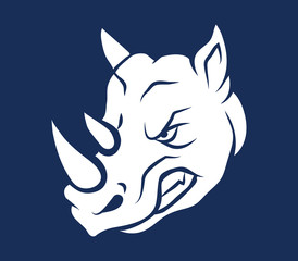 A vector illustration of rhinoceros head silhouette