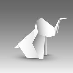 słoń origami wektor - obrazy, fototapety, plakaty