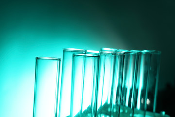 Test tubes on dark background