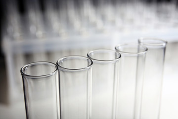 Close up of test tubes