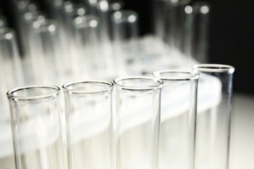Close up of test tubes
