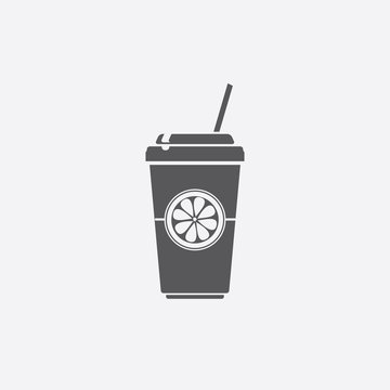 Disposable soda cup icon