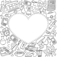 Background back to school doodles