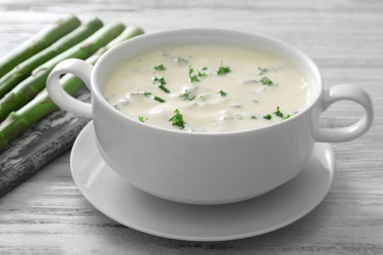 Asparagus soup, closeup