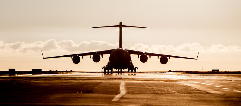 Large military cargo plane silhouette
