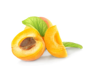 Fresh apricots, isolated on white