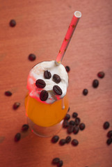 Pumpkin cocktail, straws with stars,