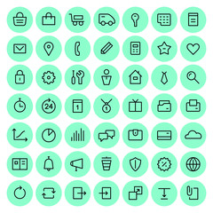Linear icons set for web services. Part 1. Color 1.