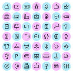 Linear icons set for web services. Part 2. Color 2.