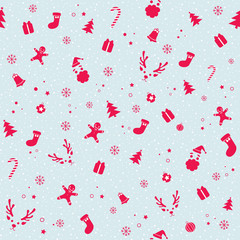 Seamless blue stripe pattern of christmas ornament for wallpaper, backdrop background banner or wrapping paper gift.