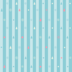 Seamless blue stripe pattern of christmas ornament for wallpaper, backdrop background banner or wrapping paper gift.