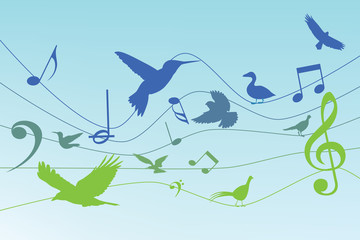 Fototapeta premium Vector - Colorful background with music notes