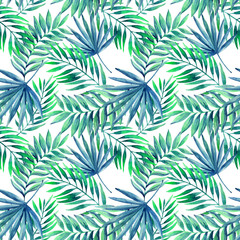 Nahtloses Muster der tropischen Blätter des Aquarells