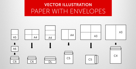 Vector International papers & envelopes - size & format vol.2 - obrazy, fototapety, plakaty