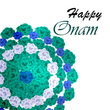 illustration of flower rangoli decoration for Onam