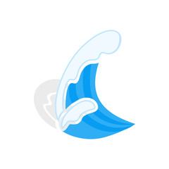 Water wave icon in isometric 3d style on a white background