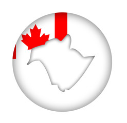 Canada New Brunswick state map flag button