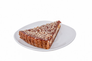 sweet raw cake served on plate