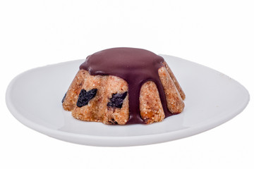 sweet raw cake served on plate