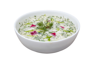 raw soup served in bowl