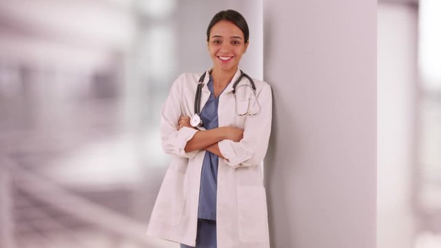 Mexican woman doctor standing in hospital