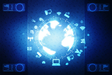 globe internet connecting,2d illustration