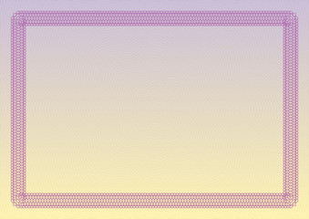 Certificate, diploma or voucher template with ornamental border. Vector illustration.