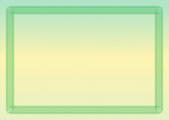 Ornamental border or frame. Certificate, diploma or voucher template. Vector illustration.