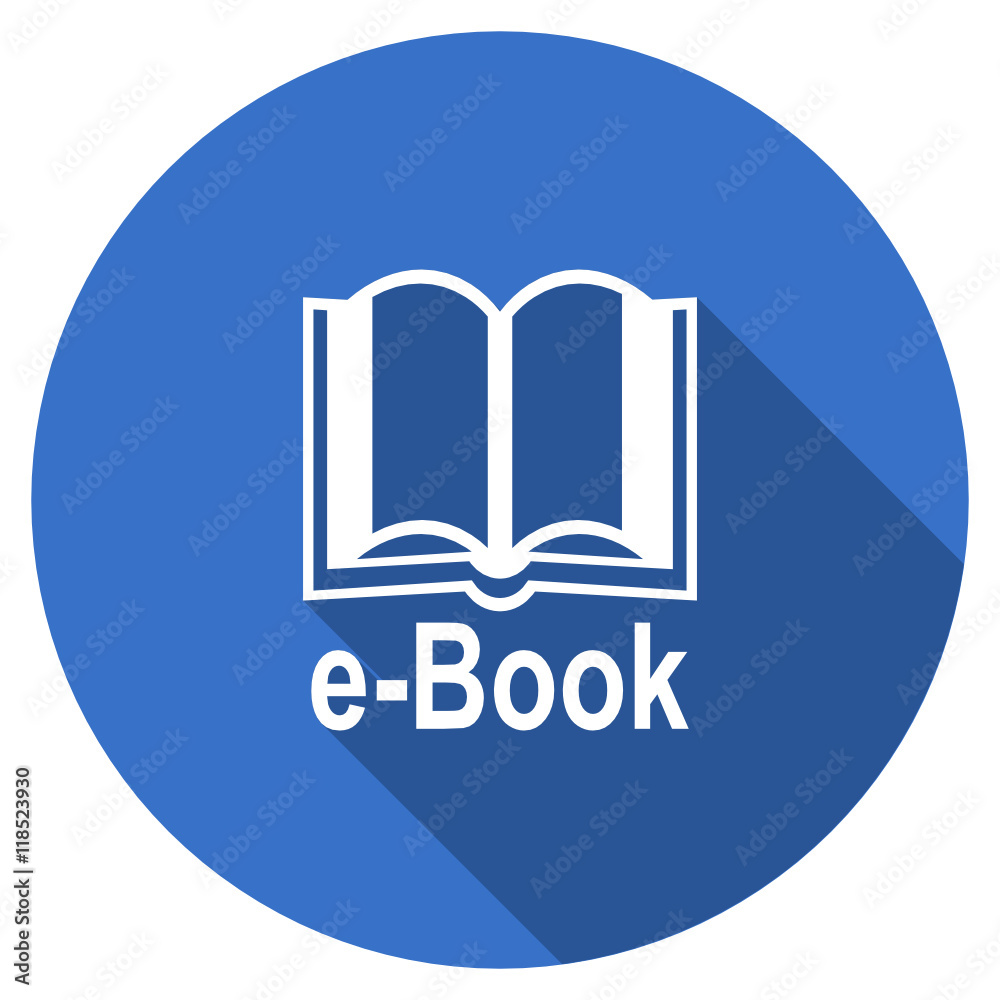Poster flat design blue web e-book vector icon