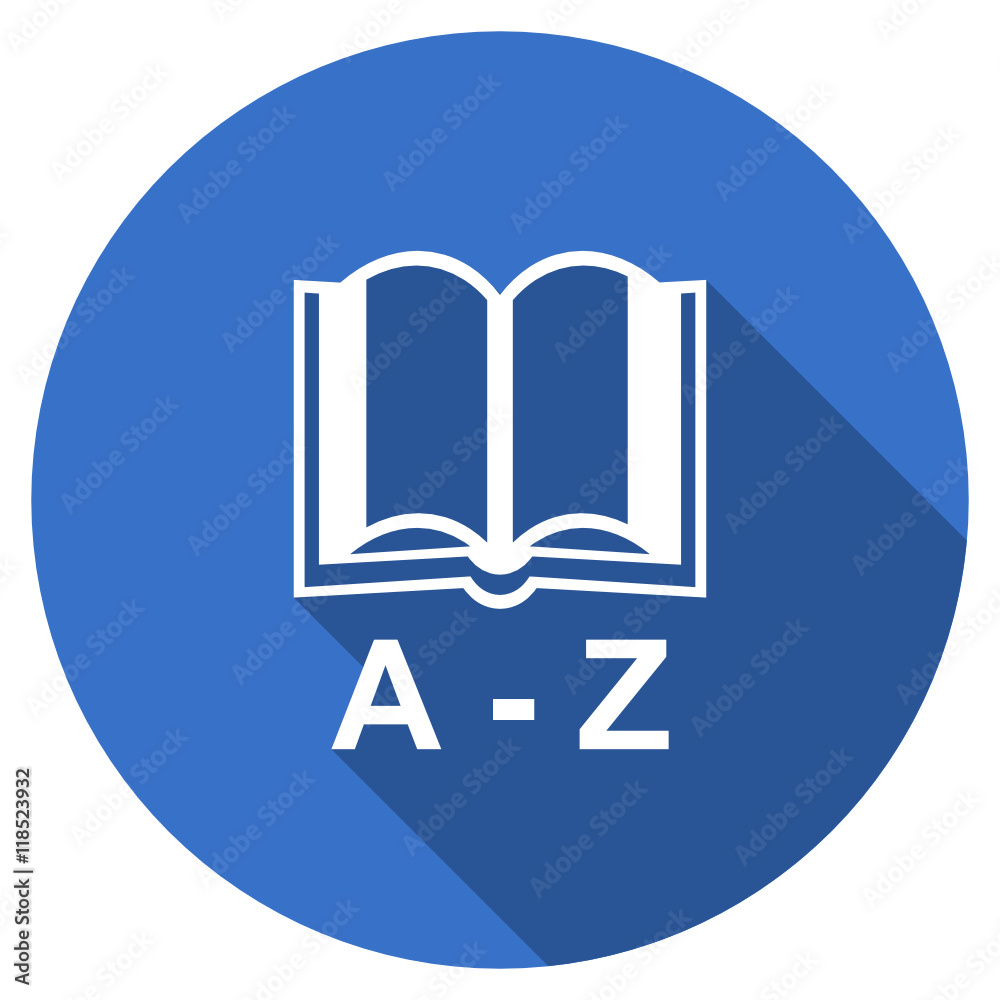 Poster Flat design blue web dictionary vector icon