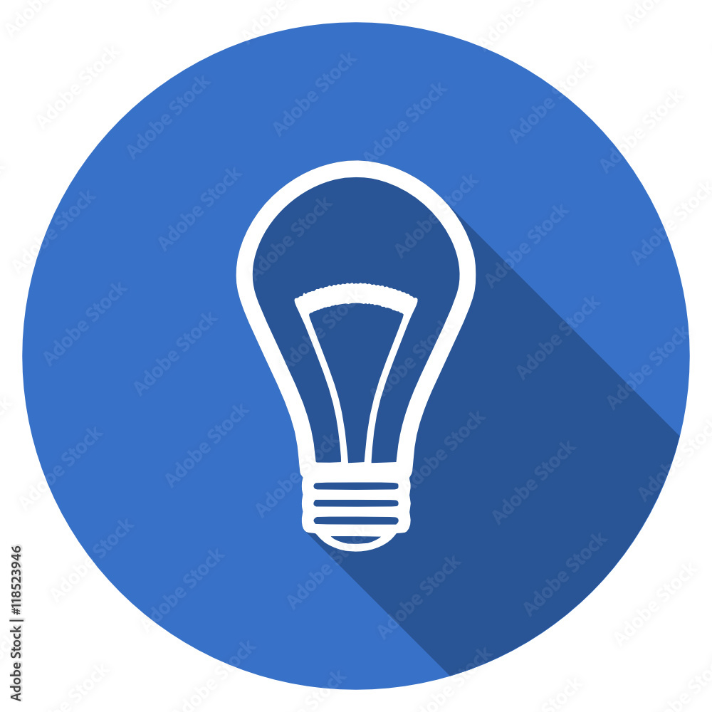 Poster flat design blue bulb web vector icon