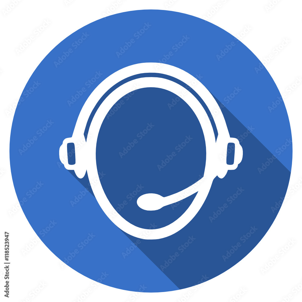 Poster flat design blue customer service web vector icon