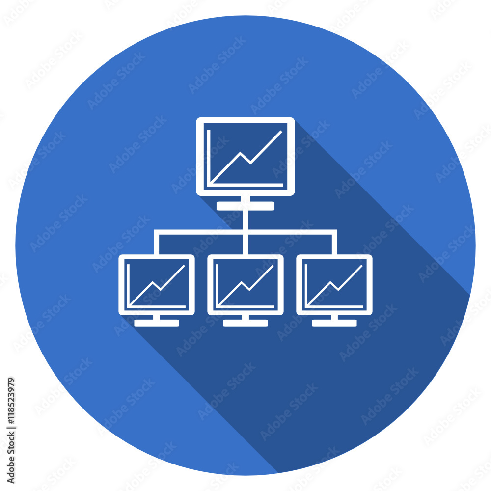 Poster Flat design blue round web communication vector icon